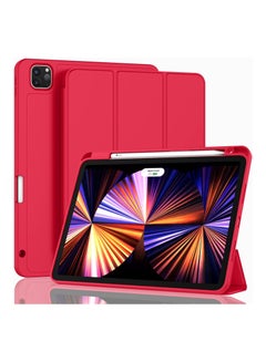 Buy iPad Pro 11-inch 2022 (4th generation)/2021 (3rd generation)/2020 (2nd generation) case with pen holder, not the pen, red in Egypt