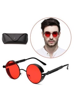 Buy Retro Steampunk Sunglasses for Women and Men Round Lens Metal Frame in Saudi Arabia