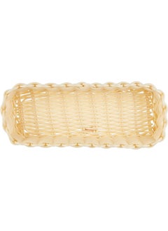 اشتري Heavy Duty Rectangular Polypropylene Rattan Basket - C06021, Beige, 26.5X10X9Cm في الامارات