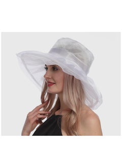 Buy New Organza Large Brim Sunvisor Hat Foldable UV Resistant Beach Hat in UAE