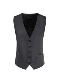 اشتري Cross-border foreign trade European and American fashion mens suit vest Korean slim casual solid color plus size mens vest vestBlack Black في الامارات