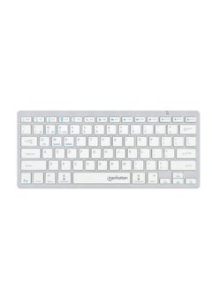 اشتري Manhattan Ultra Slim Dual-Mode Wireless Keyboard - 180566 - Silver / White في مصر