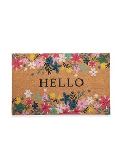 اشتري Floral Hello Coir Floor Mat Multicolour 60x90 cm في الامارات