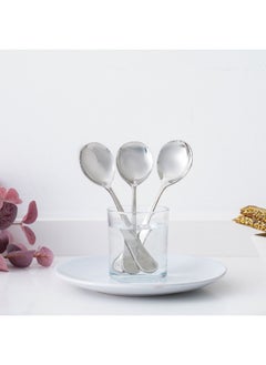 اشتري Rosemarry 6-Piece Dinner Spoon Food Grade Silverware for Home And Kitchen- Mirror Polished Silver 19 X 4CM في الامارات