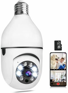 Buy Wireless Home Camera, Light Bulb Camera 360 Degree Full HD 1080P Smart Home Camera, Smart Night Vision, Two Way Audio, Smart Motion Detection, Real Time Alert, Recording,Free 32GB Card in Saudi Arabia