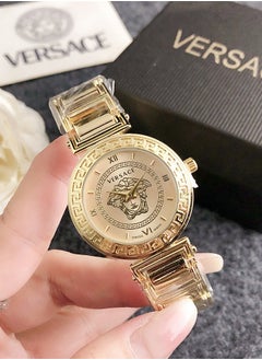 Buy Versace Classic Women's Quartz Watch with 32mm Stainless Steel Gold Band 32mm in UAE