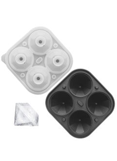 Buy Ice Cube Tray, Large Diamond Ice Cube Mold for Drinks, Cocktail, BPA Free Silicone Ice Maker with Built-in Funnel, Easy Fill and Release Ice Trays for Freezer, Makes 4, 2 inch Diamonds in UAE