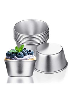 Buy 10Pcs Pudding Cake Biscuit Mo ld Mini Chocolate Melting Pot Aluminum Cup Pudding Cup Round Heat Resistant Non-Stick Egg T Mo ld Popover Baking Pan in Saudi Arabia