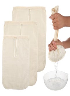 Huppar 6 Pack 14x14 Nut Milk Bags – 100% Unbleached Cotton, Reusable Food Strainer