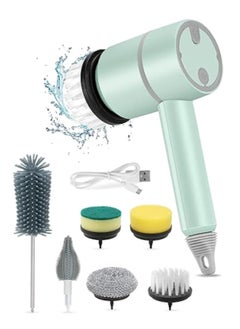 Buy Electric Spin Scrubber,Portable Cordless Cleaning Brush,Electric Handheld Cleaning Brush with 6 Replaceable Brush Heads,Rechargeable Scrubber for Bathroom,Kitchen,Dish,Milk bottle,Tile,Glass in UAE