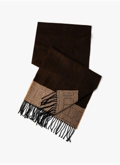 Buy Basic Scarf Tasseled Multicolor Geometric Patterned in UAE