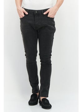 Buy Men Regular Fit Washed  Denim Jeans, Black in UAE