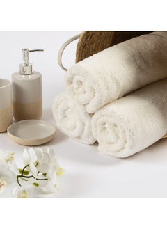 Buy Cozmo Bath Towel, Ivory & Blue - 500 Gsm, 140X70 Cm in UAE