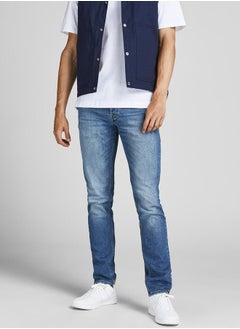 Buy Skinny Fit Button Closure Jeans With Pockets in Saudi Arabia