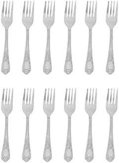 Buy Stainless Steel Small Fork Set 12 Pieces Silver in Egypt