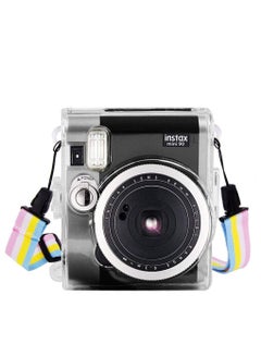 اشتري Protective Case Compatible with Fujifilm Instax Mini 90 Instant Film Camera/Crystal Hard Shell PVC Protective Cover Carrying Cover/with Adjustable Shoulder Strap -Clear في الامارات