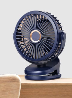 اشتري 2in1 Desktop Clip Fan GF07 Portable USB Rechargeable 4 Speed Ultra Quiet Desk Fan 5000mAH Mini Dormitory Handheld Cooling Fan Cooler For Indoor Outdoor(Blue) في الامارات