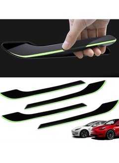 Buy Luminous Car Door Handle Decals for Tesla Model 3 Y - Scratch Resistant Door Wrap, Protective Handle Trims, Decorative Stickers, Durable Car Accessories in UAE