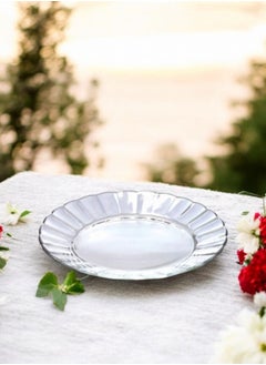 Buy Flower Shaped Glass Serving Dish 26 cm in Egypt