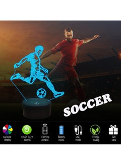 Buy Soccer Night Light, 3D Optical Illusion Lamp for Soccer Fan, Idea Birthday Xmas Gifts for Sport Fan Boys Girls with Remote Control 16 Color Change + Dim Function + 4 Flash Mode in Egypt