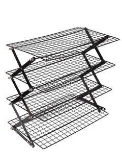 Buy Multi-Tier (4 Tier) Collapsible Cooling Rack, Outdoor Camping Picnic Rack, Wire Cooling Rack for Baking, Cookies, Cakes, Baking, Grilling - Black in UAE