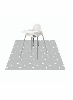 Buy Baby Place Mats, High Chair Child Placemats, Waterproof Floor Spill Mat for Baby and Toddler Feeding, Mess, Non-Slip and Waterproof Protection, 51 Inch, Grey, Star Pattern in UAE