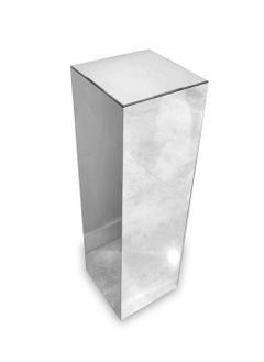 Buy LAMSIT IBDAA Acrylic Pedestals – Plastic Stands – Acrylic Plinths – Acrylic Risers – Side Tables Silver Mirror in UAE