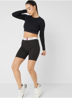 Buy Logo Band Ribbed Shorts in Saudi Arabia