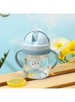 Buy Baby Cartoon Print Learning Drinking Sippy Soft Bite Resistant Drop Resistant Cup with Handle in Saudi Arabia