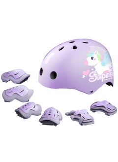 Buy Kids Helmet And Pad Set 7 In 1 Adjustable Safety Toddler Helmet Kids Bike Helmet Protective Gear Set For Scooter Skateboard Roller Skating Cycling 2 to 14 Years in Saudi Arabia