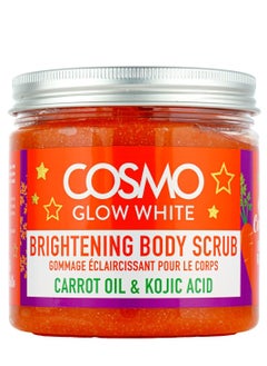 Buy Cosmo Glow White Brightening Body Scrub 475ml, Carrot Oil & Kojic Acid, Gently Exfoliates the Skin, Making Skin Feels Softer, Smoother, More Supple, For Unisex in UAE