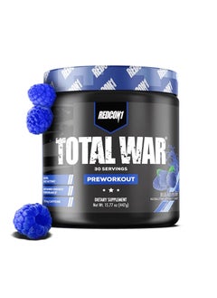 Buy Total War Pre Workout Blue Raspberry 30 Servings 447g in UAE