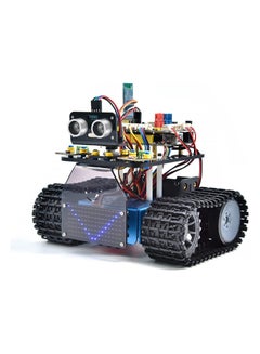 Buy Mini Caterpillar Tank Robot V3 Smart Car Kit for Arduino, IR Infrared and App Remote Control (iOS and Android), Light and Ultrasonic Follow, 8X16 LED Panel, Ultrasonic Obstacle Avoidance in UAE