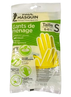 اشتري Paul Masquin Reinforced Household Gloves, 100% Latex, Pure Cotton Flocking, Small Size في الامارات