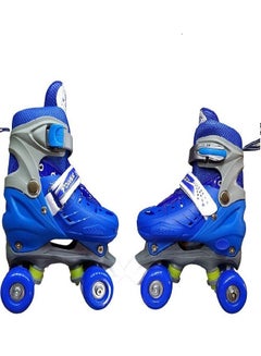 Buy Comfortable Adjustable Inline Skate Shoes, Single Row Front Wheels with LED Light, Indoor/Outdoor, for Kids and Teens Beginners (Size M US 35-38, BLUE) in Egypt