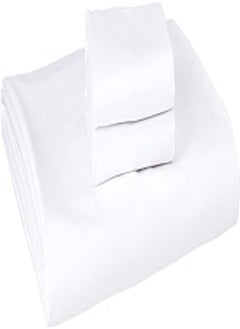 Buy NICE HOME Flat Bed Sheet Set - 2 Pillow Cases and 1 Bed Sheet - Size 120x200cm White in Egypt