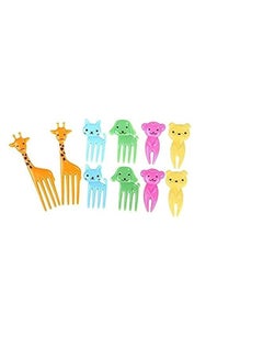 اشتري 10 Pcs Food Fruit Fork Picks for Kids,Cute Animals Bento Box Decor Forks,Mini Cartoon Toothpick Cake Dessert Pastry Party Supply في الامارات