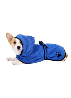 اشتري Dog Robe for After Bath, Dog Towel for Pet Shower & Bath, Hooded Robe for Cats and Dogs of All Breeds, Absorbent Towel, Etra Small(Blue) في السعودية