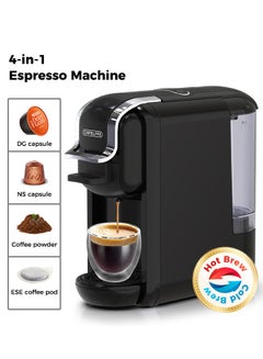 Buy 4 In 1 Coffee Machine Hot Cold Brew Nespresso Coffee Maker For Nescafe Dolce Gusto ESE Pods And Coffee Powder Black in UAE