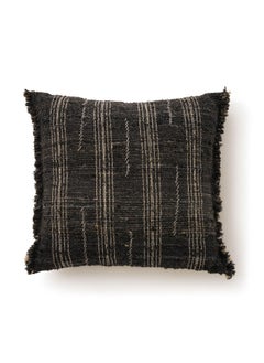 Buy Kashan Hand Woven Silk Filled Cushion 50X50Cm - Black in UAE