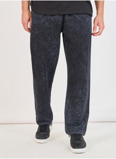 Buy Acid Wash Relaxed Fit Open Hem Joggers in Saudi Arabia