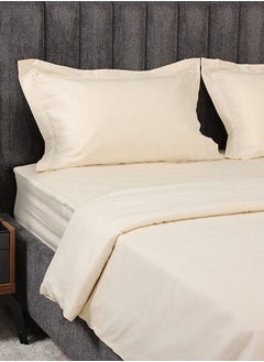 Buy Pin Stripe King Duvet Cover Set, Ivory – 250 TC, 220x230 cm in UAE