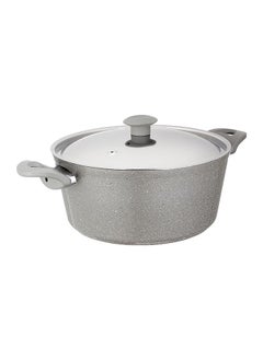 اشتري Top Chef Granite Pot  Glass Lid Size 28 Grey في مصر