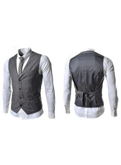 Buy New men's Retro V-Neck Fake Two Piece Vest in UAE