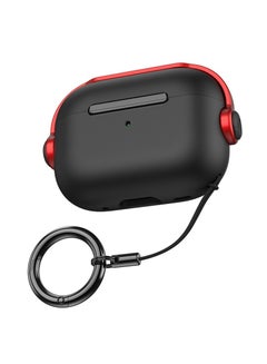 اشتري Compatible with AirPods Pro 2 Case Headphone Protective Case Shockproof Case Cover with Carabiner and Safety Lock Support Wired/Wireless Charging (Black) في السعودية