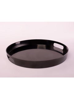 Buy Bright Designs Melamine Round Tray 
Set of 1 (D 38cm) Black in Egypt