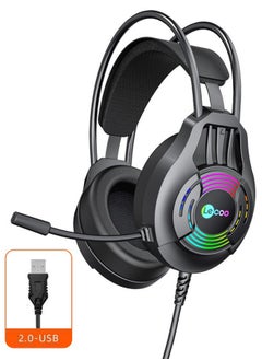 Buy Wired Gaming Headset Suitable for Kinds of Esports Games, Noise Cancelling Over Ear Headphones with Mic LED Light in Saudi Arabia