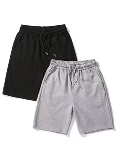 اشتري Buy 1 Get 1 Mens Summer Casual Shorts black gray في السعودية