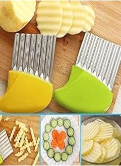 اشتري "Crinkle Potato Cutter & Pickle with Plastic Handle with Stainless Steel Pins - Easy and Convenient Cutting for Vegetables and Pickles (Ergonomic Handle, Durable Design, Easy to Clean)" في مصر