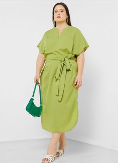 Buy Oversize Shift Dress With Belt in UAE